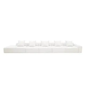 Riley Linen Pure White Modular Sofa - 1x Arm, 4x Armless, 1x Left Terminal by null, a Sofas for sale on Style Sourcebook