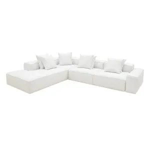 Riley Linen Pure White Modular Sofa - Arm, 2x Armless, Corner, Left Terminal by null, a Sofas for sale on Style Sourcebook