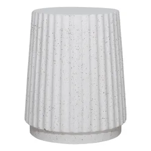 Otto Side Table 37.5x45 in Cement / Fibreglass White Terrazzo by OZ Design, a Side Table for sale on Style Sourcebook