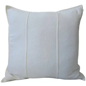 Eveleigh Stonewashed Linen Cotton Cushion 55cm Square - Off White | Embroidery Double Striped by null, a Cushions, Decorative Pillows for sale on Style Sourcebook