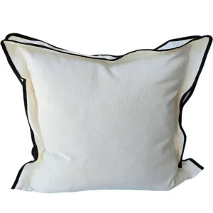 Layla Linen Cotton Cushion 55cm Square - White | Black Piping by null, a Cushions, Decorative Pillows for sale on Style Sourcebook