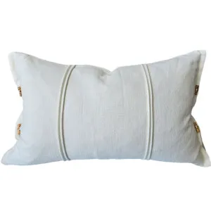 Alora Linen Cotton Cushion 40x60cm Lumbar - White | Wooden Button by null, a Cushions, Decorative Pillows for sale on Style Sourcebook