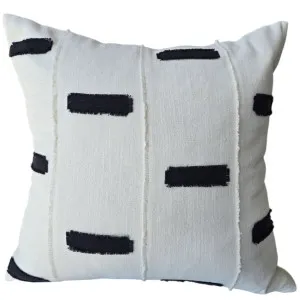 Dulcie Linen Cotton Cushion 55cm Square - White | Black by null, a Cushions, Decorative Pillows for sale on Style Sourcebook