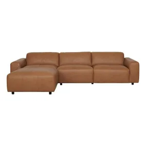 Harry 4.5 Seater Sofa + Ottoman in Urbane Leather Light Brown by OZ Design, a Sofas for sale on Style Sourcebook