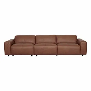 Harry 4.5 Seater Sofa in Urbane Leather Dark Brown by OZ Design, a Sofas for sale on Style Sourcebook