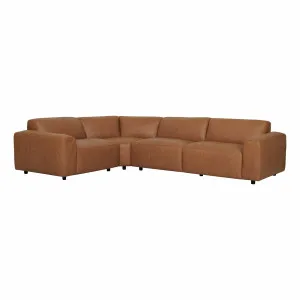 Harry 5 Seater Modular Sofa in Urbane Leather Light Brown by OZ Design, a Sofas for sale on Style Sourcebook
