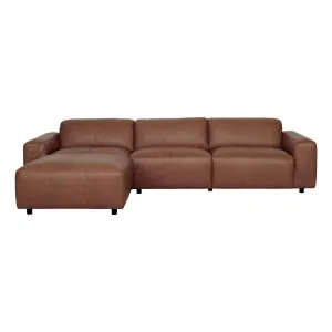 Harry 4.5 Seater Sofa + Ottoman in Urbane Leather Dark Brown by OZ Design, a Sofas for sale on Style Sourcebook