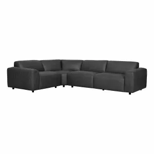 Harry 5 Seater Modular Sofa in Urbane Leather Black by OZ Design, a Sofas for sale on Style Sourcebook