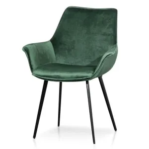Ex Display - Nola Dining Chair - Dark Green Velvet by Interior Secrets - AfterPay Available by Interior Secrets, a Dining Chairs for sale on Style Sourcebook