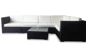 Ex Display - Byron Outdoor Lounge Set - 5 Seat Lounge   Coffee Table by Interior Secrets - AfterPay Available by Interior Secrets, a Coffee Table for sale on Style Sourcebook
