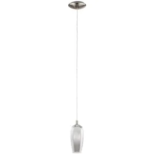 Eglo Farsala 1 Light LED Pendant Satin Nickel by Eglo, a Pendant Lighting for sale on Style Sourcebook