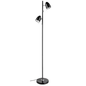 Eglo Lara 2 Light Floor Lamp Black by Eglo, a Floor Lamps for sale on Style Sourcebook