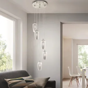 Eglo Farsala 5 Light LED Pendant Satin Nickel by Eglo, a Pendant Lighting for sale on Style Sourcebook