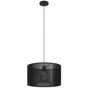 Eglo Manby 1 Light Pendant Black by Eglo, a Pendant Lighting for sale on Style Sourcebook