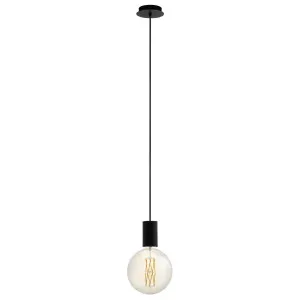 Eglo Pozueta 1 Light Pendant Black by Eglo, a Pendant Lighting for sale on Style Sourcebook