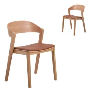 Set of 2 - Davis Natural Dining Chair - Brown Seat by Interior Secrets - AfterPay Available by Interior Secrets, a Dining Chairs for sale on Style Sourcebook