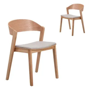 Set of 2 - Davis Natural Dining Chair - Grey Seat by Interior Secrets - AfterPay Available by Interior Secrets, a Dining Chairs for sale on Style Sourcebook
