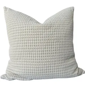 Houndstooth Linen Cotton Cushion 55cm Square  - Natural by null, a Cushions, Decorative Pillows for sale on Style Sourcebook