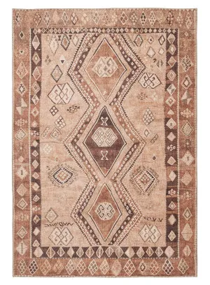 Necha Beige and Brown Tribal Washable Rug by Miss Amara, a Persian Rugs for sale on Style Sourcebook