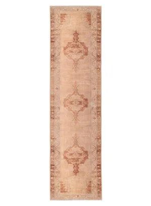 Feliza Cream and Rust Medallion Washable Runner Rug by Miss Amara, a Persian Rugs for sale on Style Sourcebook