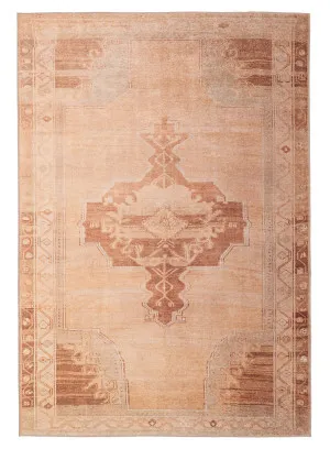 Feliza Cream and Rust Medallion Washable Rug by Miss Amara, a Persian Rugs for sale on Style Sourcebook