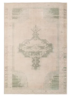 Janella Beige and Green Medallion Washable Rug by Miss Amara, a Persian Rugs for sale on Style Sourcebook