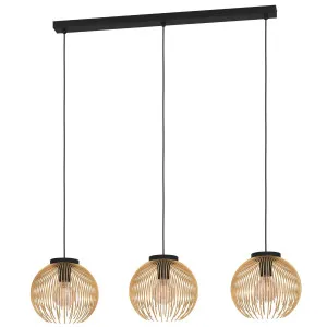 Eglo Venezuela 3 Light Pendant Black & gold by Eglo, a Pendant Lighting for sale on Style Sourcebook