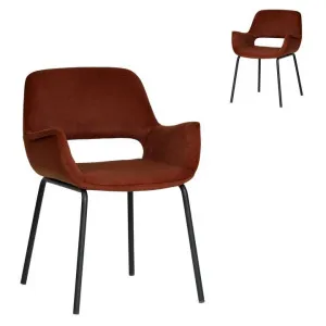 Set of 2 - Kendry Black Dining Chair - Red Bronze Seat by Interior Secrets - AfterPay Available by Interior Secrets, a Dining Chairs for sale on Style Sourcebook