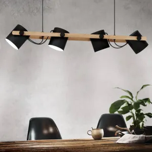 Eglo Hornwood 4 Light Pendant Black and Brown by Eglo, a Pendant Lighting for sale on Style Sourcebook