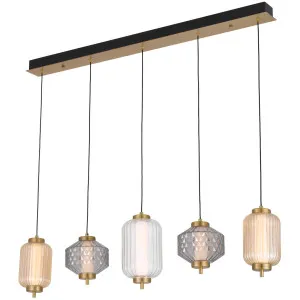 Telbix Torso 5 Light LED Bar Pendant Brass by Telbix, a Pendant Lighting for sale on Style Sourcebook