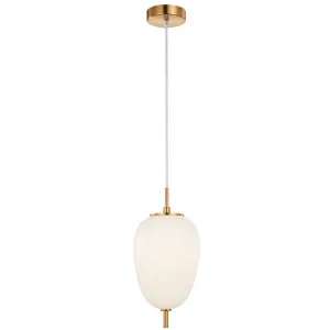 CLA Pino 1 Light Oval Pendant Opal Matte by Compact Lamps Australia, a Pendant Lighting for sale on Style Sourcebook