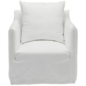Como Linen Occasional Chair Pure White - 1 Seater by null, a Chairs for sale on Style Sourcebook