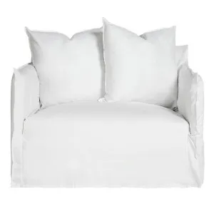 Como Linen Darling Chair Pure White - 1.5 Seater by null, a Sofas for sale on Style Sourcebook