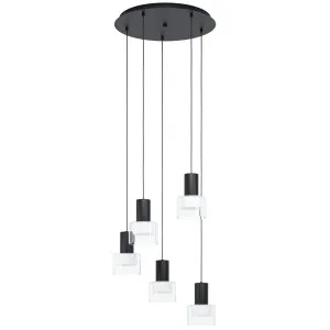 Eglo Molineros 5 Light Cluster Pendant Black by Eglo, a Pendant Lighting for sale on Style Sourcebook