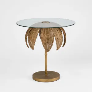 Bali Brass & Rattan Side Table by Florabelle Living, a Coffee Table for sale on Style Sourcebook
