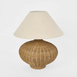 Dallas Rattan Table Lamp with linen shade by Florabelle Living, a Table & Bedside Lamps for sale on Style Sourcebook