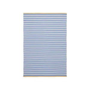 Mendia blue and white striped rug 100% PET 160 x 230 cm by null, a Kids Rugs for sale on Style Sourcebook