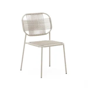 Talaier stackable outdoor chair  made of synthetic rope and galvanized steel in beige finish by null, a Outdoor Chairs for sale on Style Sourcebook