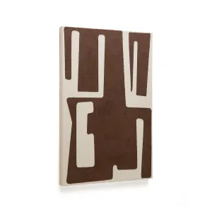 Salmi abstract painting in beige and brown linen 100 x 70 cm by null, a Painted Canvases for sale on Style Sourcebook