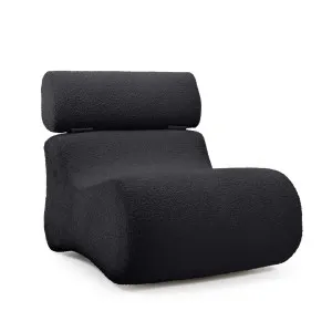Club armchair in black bouclé by null, a Chairs for sale on Style Sourcebook