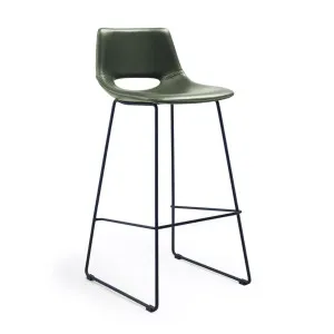 Green synthetic leather Zahara barstool height 76 cm by null, a Bar Stools for sale on Style Sourcebook