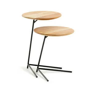 Asha set of 2 solid acacia wood and steel side table, Ø 40 cm / Ø 40 cm by null, a Side Table for sale on Style Sourcebook
