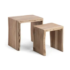 Zuleika set of 2 nesting side tables, made from solid acacia wood, 50 x 42 / 34 x 42 cm by null, a Side Table for sale on Style Sourcebook