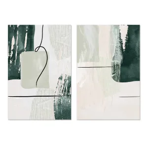 Abstract Shapes In Green, Style A & B, Set Of 2 by Gioia Wall Art, a Prints for sale on Style Sourcebook
