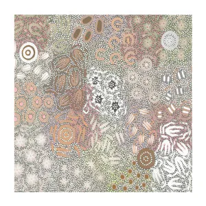 Grandmothers Country, Green and Purple Pastel Colour by Gioia Wall Art, a Aboriginal Art for sale on Style Sourcebook