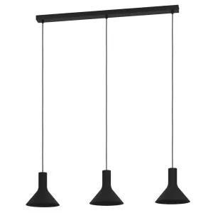 Eglo Morescana 3 Light Pendant Black by Eglo, a Pendant Lighting for sale on Style Sourcebook