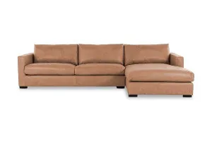 Urban Leather Right Chaise Sofa, Brown, by Lounge Lovers by Lounge Lovers, a Sofas for sale on Style Sourcebook