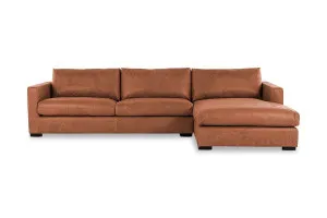 Urban Leather Right Chaise Sofa, Phoenix Saddle, by Lounge Lovers by Lounge Lovers, a Sofas for sale on Style Sourcebook