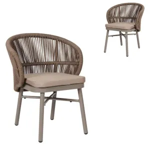 Set of 2 - Jamil Beige Outdoor Dining Chair - Brown by Interior Secrets - AfterPay Available by Interior Secrets, a Dining Chairs for sale on Style Sourcebook