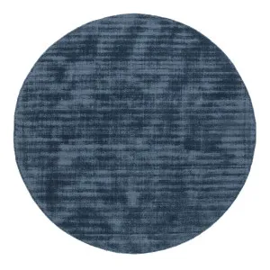 Rooney Navy Handwoven PET Round Rug by Miss Amara, a Contemporary Rugs for sale on Style Sourcebook